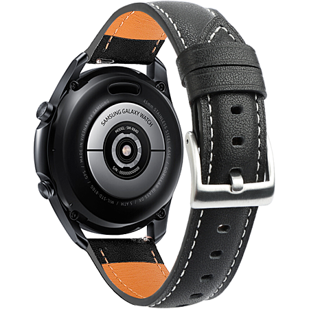 Bracelet en cuir Noir pour Samsung Galaxy Watch 45 mm